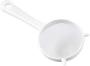 White Mesh Kitchen Sifter - Plastic Mesh Strainers Sieve,Colanders and Sieve with Handle for Tea Pasta Flour Rice Fruits Vegetable Small (16cm) White Mesh Kitchen Sifter - Plastic Mesh Strainers Sieve,Colanders and Sieve with Handle for Tea Pasta Flour Rice Fruits Vegetable Small (16cm)