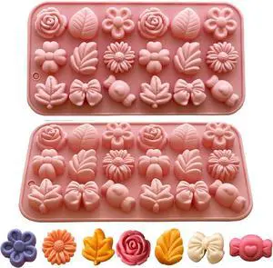 Flower Candy Molds Silicone 2PCS Daisy Flower Chocolate Molds Tulip Flower Mold Bow Tie Leaf Jello Molds Ice Mold Pudding Molds Soap Molds Cookie Molds for Desserts Making Flower Candy Molds Silicone 2PCS Daisy Flower Chocolate Molds Tulip Flower Mold Bow Tie Leaf Jello Molds Ice Mold Pudding Molds Soap Molds Cookie Molds for Desserts Making