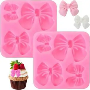 Bow Chocolate Mold, 2 Pack Bow Silicone Mold Chocolate Molds Silicone Cake Pop Molds Fondant-Mold for Wedding Birthday Party Dessert Cake Supplies Baking DIY Bow Chocolate Mold, 2 Pack Bow Silicone Mold Chocolate Molds Silicone Cake Pop Molds Fondant-Mold for Wedding Birthday Party Dessert Cake Supplies Baking DIY