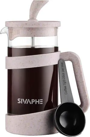 Sivaphe Small French Press 12 fl.oz Light-weight Durable High Borosilicate Carafe with Stainless Steel Filter 0.35L Coffee Maker Frothed Sivaphe Small French Press 12 fl.oz Light-weight Durable High Borosilicate Carafe with Stainless Steel Filter 0.35L Coffee Maker Frothed