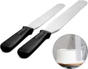 ICSTM Offset Spatula,Black Stainless Steel Offset Spatula (2 Pack,6in+8in,Straight) ICSTM Offset Spatula,Black Stainless Steel Offset Spatula (2 Pack,6in+8in,Straight)