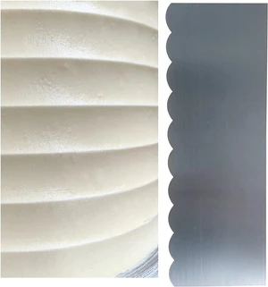 9 inch Stainless Steel Scallop Cake Comb Metal Cake Scraper Cake Buttercream Icing Smoother Frosting Sculpting Decorating Tools 9 inch Stainless Steel Scallop Cake Comb Metal Cake Scraper Cake Buttercream Icing Smoother Frosting Sculpting Decorating Tools