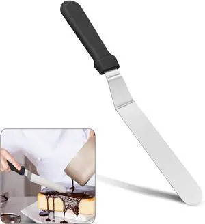 6" Small Angled Icing Spatula, Professional Food Grade Stainless Steel Cake Spatula with Sturdy & Durable Handle, Ideal for Frosting & Decorating Cakes, Baking 6" Small Angled Icing Spatula, Professional Food Grade Stainless Steel Cake Spatula with Sturdy & Durable Handle, Ideal for Frosting & Decorating Cakes, Baking