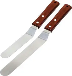 Angled Icing Spatula, Stainless Steel Offset Spatula, 2-Pack Cake Spatula Set Black 6 inch & 8 inch Blade Spatulas Metal Decorating Frosting Spatulas Angled Icing Spatula, Stainless Steel Offset Spatula, 2-Pack Cake Spatula Set Black 6 inch & 8 inch Blade Spatulas Metal Decorating Frosting Spatulas