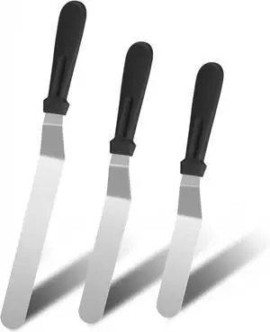 3 PCS Icing Spatulas, Offset Spatula, Stainless Steel Cake Decorating Spatulas Set 6/8/10 inch Professional Angled Cake Spatula Plastic Frosting Handle for Home, Kitchen or Bakery by XEKIGU 3 PCS Icing Spatulas, Offset Spatula, Stainless Steel Cake Decorating Spatulas Set 6/8/10 inch Professional Angled Cake Spatula Plastic Frosting Handle for Home, Kitchen or Bakery by XEKIGU