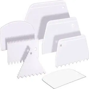 Teenitor Cake Scraper Cake Smoother, 7 Pcs Dough Scraper Bowl Scraper Cake Cutter Cake Spatula Bench Scraper Kitchen Plastic Scraper Tool Cake Decorating Kit Teenitor Cake Scraper Cake Smoother, 7 Pcs Dough Scraper Bowl Scraper Cake Cutter Cake Spatula Bench Scraper Kitchen Plastic Scraper Tool Cake Decorating Kit
