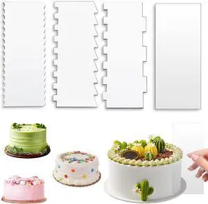 Cake Scraper,4PCS Clear Acrylic Cake Decorating Scraper Set Cake Scraper,4PCS Clear Acrylic Cake Decorating Scraper Set