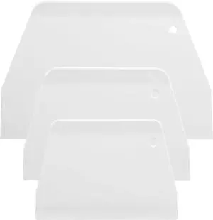 Plastic Cake Scrapers and Smoother DIY Tools for Bread White, 3 Pcs Plastic Cake Scrapers and Smoother DIY Tools for Bread White, 3 Pcs