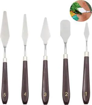 5 Pcs Cake Cream Spatula Stainless Steel Cake Icing Spatula, Art Painting Baking Pastry Tool, Mini Offset Spatulas for Cake Fondant Chocolate 5 Pcs Cake Cream Spatula Stainless Steel Cake Icing Spatula, Art Painting Baking Pastry Tool, Mini Offset Spatulas for Cake Fondant Chocolate
