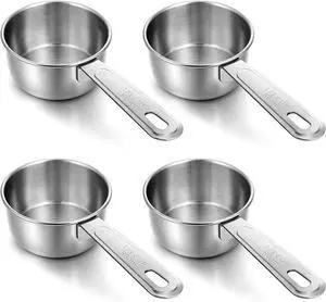 4 Pcs 1/3 Cup Measuring Cup, 1/3Cup Scoop Stainless Steel Coffee Food Scoop for Liquid, Kitchen Wet and Dry Ingredients, Baking 4 Pcs 1/3 Cup Measuring Cup, 1/3Cup Scoop Stainless Steel Coffee Food Scoop for Liquid, Kitchen Wet and Dry Ingredients, Baking