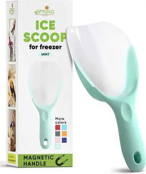 Spring Chef Magnetic Ice Scoop for Freezer, BPA-Free Food Scooper, Mint Spring Chef Magnetic Ice Scoop for Freezer, BPA-Free Food Scooper, Mint