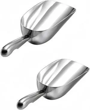 HORNO Pack of 2 Silver Cast Aluminum Shovel Scoops12oz HORNO Pack of 2 Silver Cast Aluminum Shovel Scoops12oz