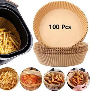 Air Fryer Paper Liners, 100PCS Non-stick Disposable Parchment Sheets for Baking, Food Grade Liner for Baking Roasting Microwave (7.9inch-Round) Air Fryer Paper Liners, 100PCS Non-stick Disposable Parchment Sheets for Baking, Food Grade Liner for Baking Roasting Microwave (7.9inch-Round)