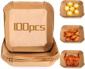 Palksky Air Fryer Paper Liners Disposable - 100Pcs Parchment Paper Square, Water-proof, Oil-proof, Non-stick, Free of Bleach for Microwave, Airfryer Accessories (6.3 Inch) Palksky Air Fryer Paper Liners Disposable - 100Pcs Parchment Paper Square, Water-proof, Oil-proof, Non-stick, Free of Bleach for Microwave, Airfryer Accessories (6.3 Inch)