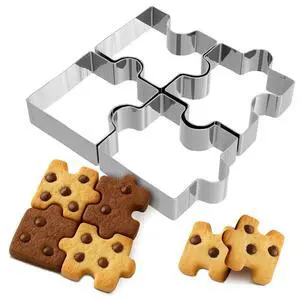 4 Pcs Mini Puzzle Piece Cookie Cutter, 2.2 x 1.5 In Stainless Steel 4 Pcs Mini Puzzle Piece Cookie Cutter, 2.2 x 1.5 In Stainless Steel
