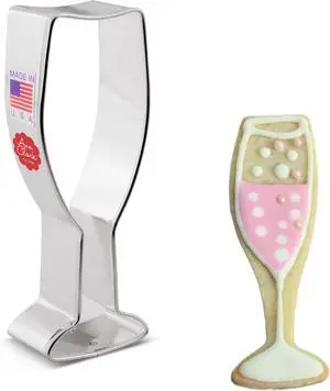 Ann Clark Champagne Glass Cookie Cutter, 4-1/4" Made in USA Ann Clark Champagne Glass Cookie Cutter, 4-1/4" Made in USA