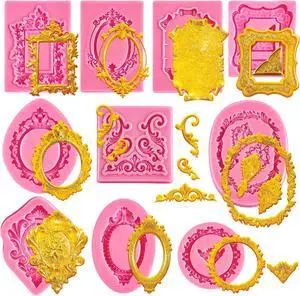 10 PCS Photo Frame Fondant Molds, Mini Photo Frame Silicone Molds 10 PCS Photo Frame Fondant Molds, Mini Photo Frame Silicone Molds