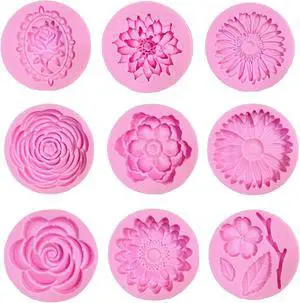 Flowers Fondant Molds Silicone Flower Molds for Cupcake Dessert Flowers Fondant Molds Silicone Flower Molds for Cupcake Dessert