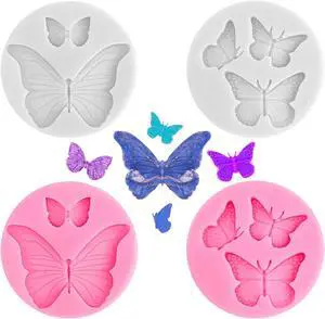 Butterfly Molds 4 Pcs Butterfly Chocolate Molds Mini Silicone Molds for Cake Decorating Butterfly Molds 4 Pcs Butterfly Chocolate Molds Mini Silicone Molds for Cake Decorating