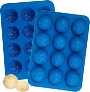 Webake Golf Ball Chocolate Molds, Platinum Silicone Golf Ball Mold 12-Cavity, Golf Mold for Cake Pop, Cupcake, Chocolate, Hot Chocolate Bomb, Candy (Pack of 2) Webake Golf Ball Chocolate Molds, Platinum Silicone Golf Ball Mold 12-Cavity, Golf Mold for Cake Pop, Cupcake, Chocolate, Hot Chocolate Bomb, Candy (Pack of 2)