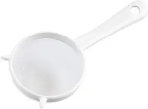 White Mesh Kitchen Sifter, Plastic Mesh Strainers Sieve, Colanders and Sieve with Handle for Tea Pasta Flour Rice Fruits Vegetable, Food Strainers White Mesh Kitchen Sifter, Plastic Mesh Strainers Sieve, Colanders and Sieve with Handle for Tea Pasta Flour Rice Fruits Vegetable, Food Strainers
