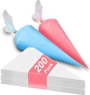 200pcs Disposable Icing Piping Bags - 12 Inch Pastry Bag Frosting Bags for Cake Cookies Baking Decorating - Plastic Tipless Piping Bags 200pcs Disposable Icing Piping Bags - 12 Inch Pastry Bag Frosting Bags for Cake Cookies Baking Decorating - Plastic Tipless Piping Bags