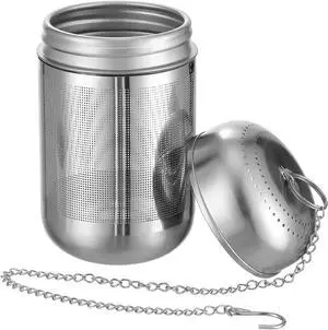 PRETYZOOM Large Tea Infuser Strainer Ball Spice Infuser with Long Chain for Cooking - Stainless Steel Loose Leaf Tea Steeper 3.74 x 1.96 x 1.96 Inch PRETYZOOM Large Tea Infuser Strainer Ball Spice Infuser with Long Chain for Cooking - Stainless Steel Loose Leaf Tea Steeper 3.74 x 1.96 x 1.96 Inch