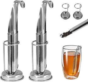 2 Sets Upgraded Tea Infuser for Loose ingredient Tea with Base - Durable Loose ingredient Tea Steeper, Portable Stainless Steel Tea Strainer for Home, Office & Travel 2 Sets Upgraded Tea Infuser for Loose ingredient Tea with Base - Durable Loose ingredient Tea Steeper, Portable Stainless Steel Tea Strainer for Home, Office & Travel