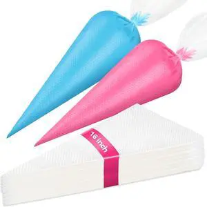 Azzuro Piping Bags Disposable 16 Inch, 100PCS Extra Thick Pastry Icing Piping Bags for Cake & Cookie, Non-Slip Anti-Burst Cake Frosting Decorating Bags Easy to Squeeze Azzuro Piping Bags Disposable 16 Inch, 100PCS Extra Thick Pastry Icing Piping Bags for Cake & Cookie, Non-Slip Anti-Burst Cake Frosting Decorating Bags Easy to Squeeze