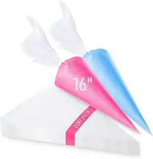 Tamodan Piping Bags 100PCS & 16 Inches Tipless Piping Bags, Extra Thick Pastry Bags Disposable, Non-Slip Icing Piping Bags Disposable Design, Cake Decoration. Tamodan Piping Bags 100PCS & 16 Inches Tipless Piping Bags, Extra Thick Pastry Bags Disposable, Non-Slip Icing Piping Bags Disposable Design, Cake Decoration.