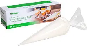 Disposable Piping Bags, 16 Inch Cake Decorating Bags, Anti-Burst Pastry Bags for Cakes and Cookies, Pack of 56 Disposable Piping Bags, 16 Inch Cake Decorating Bags, Anti-Burst Pastry Bags for Cakes and Cookies, Pack of 56
