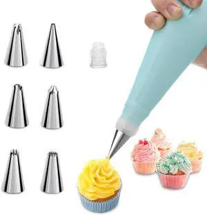 Piping Bag and Tips Cake Decorating and Baking Supplies Kit Includes Cupcake Icing Tips with Pastry Bag Piping Bag and Tips Cake Decorating and Baking Supplies Kit Includes Cupcake Icing Tips with Pastry Bag