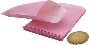Paper Treat Bags Pink Cookie Bags 3.15 x 5.12-inch Glassine Small Wax Greaseproof Bakery Flat Pastry Bags for Cake Slices Candy Chocolate Pastries Snacks, 100Pack Paper Treat Bags Pink Cookie Bags 3.15 x 5.12-inch Glassine Small Wax Greaseproof Bakery Flat Pastry Bags for Cake Slices Candy Chocolate Pastries Snacks, 100Pack