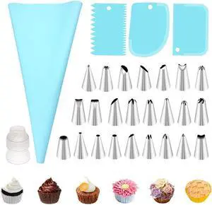 29 Pcs Piping Bags and Piping Tips Set, Stainless Steel Frosting Piping Bake Cake Decorating Kit, Pastry Cake Decorating Tips For Cookies Cupcake 29 Pcs Piping Bags and Piping Tips Set, Stainless Steel Frosting Piping Bake Cake Decorating Kit, Pastry Cake Decorating Tips For Cookies Cupcake