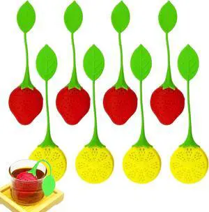 8Pcs Silicone Tea Strainer Strawberry Lemon Tea Infuser Tea Bags for Loose Leaf Tea, Reusable Tea Diffusers Strainer for Cups Flower Tea Steeper 8Pcs Silicone Tea Strainer Strawberry Lemon Tea Infuser Tea Bags for Loose Leaf Tea, Reusable Tea Diffusers Strainer for Cups Flower Tea Steeper
