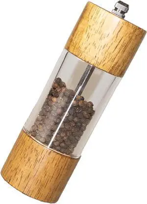Pepper Grinder Salt Grinder Wooden Pepper Mill Grinder w/Adjustable Coarse, 6 inch Wood Refillable Manual Pepper Grinder Mill Peppermill for Black Peppercorn, Easy Clean Pepper Grinder Salt Grinder Wooden Pepper Mill Grinder w/Adjustable Coarse, 6 inch Wood Refillable Manual Pepper Grinder Mill Peppermill for Black Peppercorn, Easy Clean