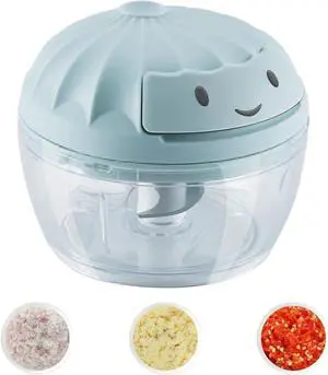 Garlic Chopper Mini Manual Hand Food Chopper for Kitchen Onion Dicer Crusher Garlic Mincer Blue 160ml Garlic Chopper Mini Manual Hand Food Chopper for Kitchen Onion Dicer Crusher Garlic Mincer Blue 160ml