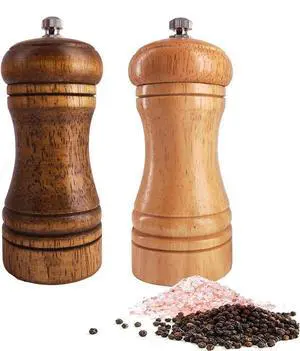 Salt and Pepper Grinders Set,Ouktor Manual Wooden Salt and Pepper Mills Shakers, Ceramic Rotor with Strong Adjustable Coarseness (5.5inch) Salt and Pepper Grinders Set,Ouktor Manual Wooden Salt and Pepper Mills Shakers, Ceramic Rotor with Strong Adjustable Coarseness (5.5inch)