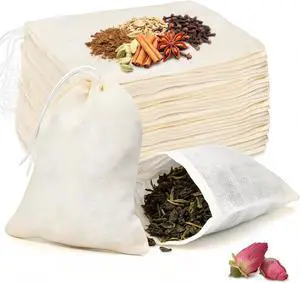50 Pcs Tea Bags for Loose Leaf Tea, Reusable Tea Bags, Natural Unbleached Cotton Drawstring Sachet Bags, Empty Tea Bags for Spice, Herbs, Sachet & Filter Bags (3 x 4 Inches) 50 Pcs Tea Bags for Loose Leaf Tea, Reusable Tea Bags, Natural Unbleached Cotton Drawstring Sachet Bags, Empty Tea Bags for Spice, Herbs, Sachet & Filter Bags (3 x 4 Inches)