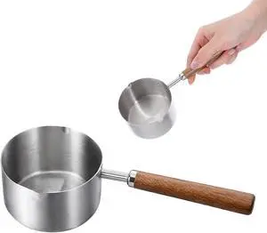 250ml Mini Sauce Pan Small Steel Pots for Cooking Butter Warmer Pot Stainless Steel Mini Cook Pan Small Milk Warmer Pot with Pour Spout Wooden Handle for Milk Coffee Butter Cooking 250ml Mini Sauce Pan Small Steel Pots for Cooking Butter Warmer Pot Stainless Steel Mini Cook Pan Small Milk Warmer Pot with Pour Spout Wooden Handle for Milk Coffee Butter Cooking