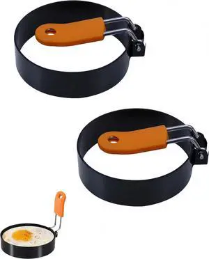 2Pcs 3.5 Inch Round Egg Rings For Griddle,Nonstick Stainless Steel 2Pcs 3.5 Inch Round Egg Rings For Griddle,Nonstick Stainless Steel