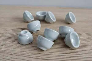1shopforyou Mini Handmade Ceramic Matcha Bowl Set of 10 Japanese Style White Decorative Pottery 1shopforyou Mini Handmade Ceramic Matcha Bowl Set of 10 Japanese Style White Decorative Pottery