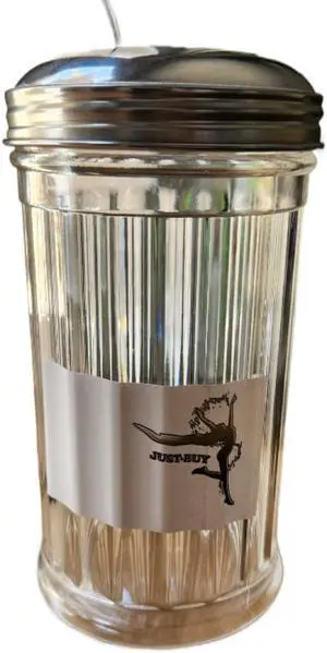 Glass Sugar Pourer Dispenser Shaker Stainless Steel Lid Side Flap Top 12 Oz. Glass Sugar Pourer Dispenser Shaker Stainless Steel Lid Side Flap Top 12 Oz.