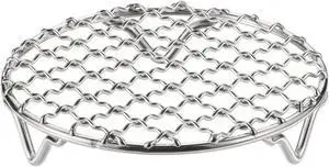 HARFINGTON Round Cooking Rack 4.7-inch 201 Stainless Steel Cross Wire Barbecue Grill Net with 20mm Legs for Cooking Baking Steaming BBQ HARFINGTON Round Cooking Rack 4.7-inch 201 Stainless Steel Cross Wire Barbecue Grill Net with 20mm Legs for Cooking Baking Steaming BBQ