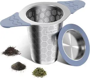 Tea Infuser for Loose Leaf Tea,Stainless Steel Tea Infuser with Heat Proof Silicone Handles,Extra Fine Mesh Tea Strainers Filter Fine Tea Leaves Effectively,Fits TeaPots/Mugs Tea Infuser for Loose Leaf Tea,Stainless Steel Tea Infuser with Heat Proof Silicone Handles,Extra Fine Mesh Tea Strainers Filter Fine Tea Leaves Effectively,Fits TeaPots/Mugs