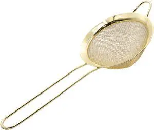 Gold Fine Mesh Strainer - 304 Stainless Steel Handheld Sieve, Small Kitchen Filter for Baking, Tea & Cocktail Making Gold Fine Mesh Strainer - 304 Stainless Steel Handheld Sieve, Small Kitchen Filter for Baking, Tea & Cocktail Making