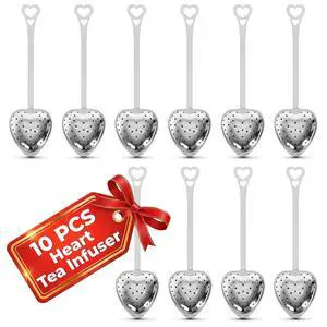 10 Pcs Heart Tea Infuser, 5.52 Inch, Stainless Steel Steeper 10 Pcs Heart Tea Infuser, 5.52 Inch, Stainless Steel Steeper