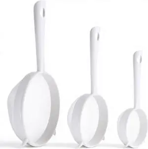 3 PCS Plastic Fine Mesh Strainer Set with Handle, Nylon Sieve Fine Food Mesh Colander with Double Ear for Yogurt Baking Kitchen Tea Juice Coffee Honey Milk Pasta 3 PCS Plastic Fine Mesh Strainer Set with Handle, Nylon Sieve Fine Food Mesh Colander with Double Ear for Yogurt Baking Kitchen Tea Juice Coffee Honey Milk Pasta