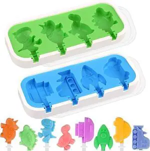 WMKGG Cartoon Silicone Popsicle Molds for Kids, 2 PCS Popsicles Molds WMKGG Cartoon Silicone Popsicle Molds for Kids, 2 PCS Popsicles Molds
