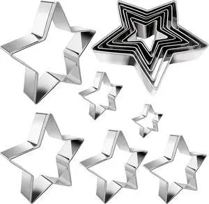 Star Cookie Cutter Set 6pcs Star Shaped Mold Metal Cookie Cutters Sandwiches Cutter Shapes Biscuit Mold for Kids Holiday Birthday Party Star Cookie Cutter Set 6pcs Star Shaped Mold Metal Cookie Cutters Sandwiches Cutter Shapes Biscuit Mold for Kids Holiday Birthday Party